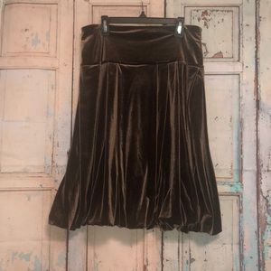 BCBG Maxazria Brown Velvet bubble skirt